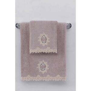 Podarunkowy zestaw ręczników DESTAN Fioletowy / Lila
