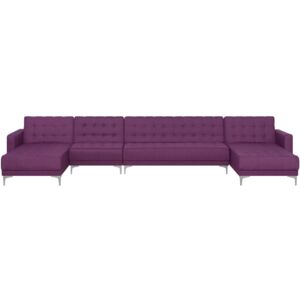 Sofa rozkładana XXL tapicerowana fioletowa ABERDEEN