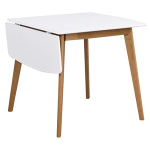 Stół z konstrukcją z drewna dębowego z rozkładanym blatem Rowico Olivia, dł. 80 + 30 cm
