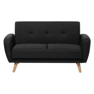 Sofa tapicerowana dwuosobowa czarna rozkładana FLORLI