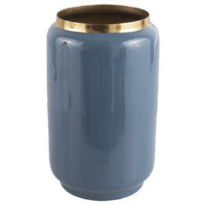 Niebieski wazon z detalem w złotej barwie PT LIVING Flare, wys. 22 cm