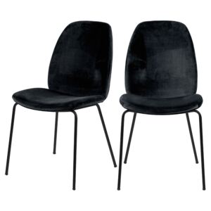 SELSEY Zestaw dwóch krzeseł tapicerowanych Acubens czarne