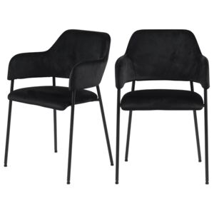 SELSEY Zestaw dwóch krzeseł tapicerowanych Adansonia czarne
