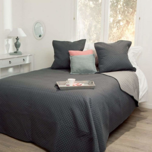 Narzuta na łóżko pikowana kolor ciemnoszary, 240 x 260 cm, Atmosphera