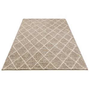 Ręcznie tkany dywan z wełny 120x180 cm, brązowy