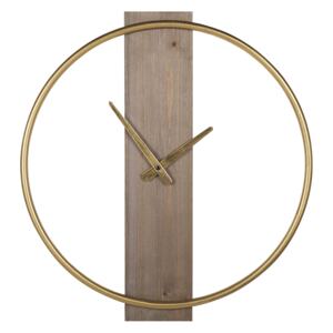 Zegar ścienny złoty okrągły ø 47 cm ręcznie wykonany jasne drewno glamour rustykalny Beliani
