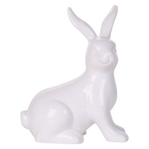 Figurka biała ceramiczna ozdoba Wielkanocne dekoracje mała 21 cm ozdoba mieszkania Beliani