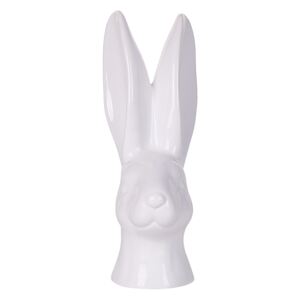 Dekoracyjna figurka biała ceramiczna głowa królika 26 cm Wielkanocne ozdoby dekoracja do salonu Beliani