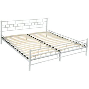 Metalowe łóżko ze stelażem o nowoczesnym designie 200 x 180 cm