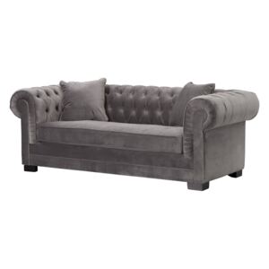 Sofa Chesterfield Classic Velvet Dark Grey 3os