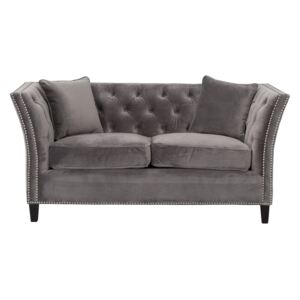 Sofa Chesterfield Modern Velvet Dark Grey 2os