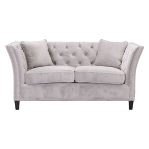 Sofa Chesterfield Modern Velvet Light Grey 2os
