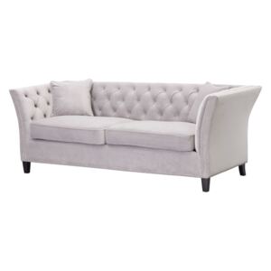 Sofa Chesterfield Modern Velvet Light Grey 3os