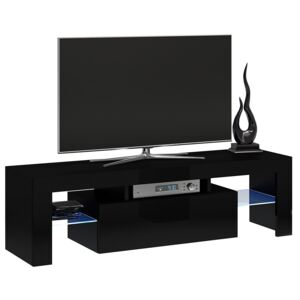 Lakierowana szafka RTV Dexis 2X - czarny połysk