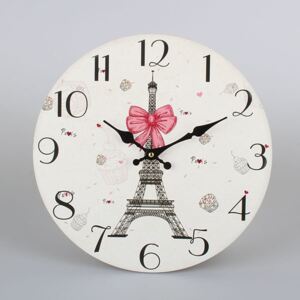 Wiszący zegar drewniany Dakls Paris, ⌀ 34 cm
