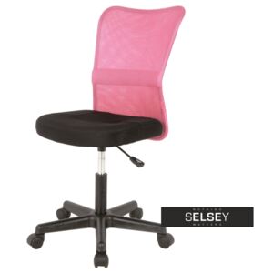 Fotel biurowy Leynar różowo - czarny