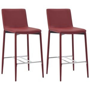 Krzesła barowe vidaXL, 2 szt., ciemnoczerwone, sztuczna skóra