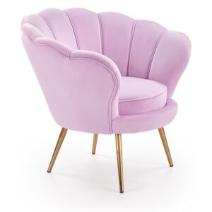 AMORINO fotel wypoczynkowy jasny różowy, nogi