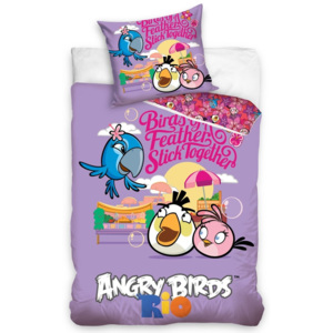Tip Trade Dziecięca pościel bawełniana Angry Birds Friends, 140 x 200 cm, 70 x 80 cm