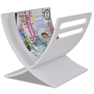 Drewniany stojak na gazety Varis 2X - biały