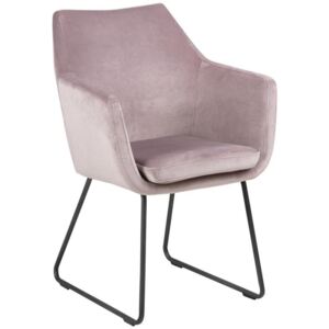 Krzesło Nora 58x85 cm brudny róż nogi czarne