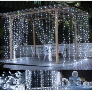 Świąteczna kurtyna świetlna - 3x3 m, 300 LED, zimna biel