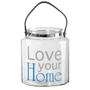 Pojemnik Love your Home, szklany z rączką wys. 25cm
