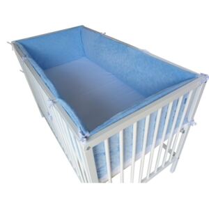 Ochraniacz 420x30cm - dookoła łóżeczka Velvet Niebieski