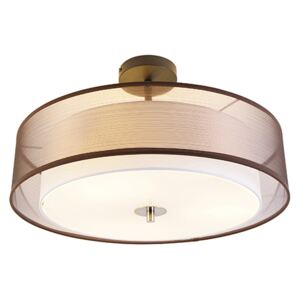 Moderne plafondlamp bruin met wit 50 cm 3-lichts - Drum Duo Oswietlenie wewnetrzne