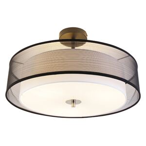 Moderne plafondlamp zwart met wit 50 cm 3-lichts - Drum Duo Oswietlenie wewnetrzne