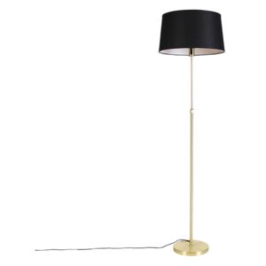 Lampa podłogowa regulowana złota/mosiądz klosz czarny 45cm - Parte Oswietlenie wewnetrzne