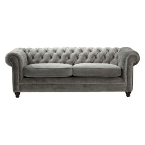 Sofa Chesterfield Classic Velvet grey 3os. rozkładana