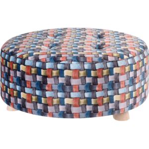Pufa bawełniana, siedzisko, podnóżek, kolorowy - 52 x 22 cm