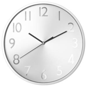 Okrągły zegar ścienny, kolor srebrny - Ø 30 cm