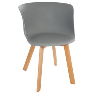 Krzesło, siedzisko do salonu, drewno bukowe - kolor szary
