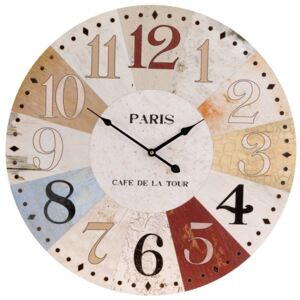 Drewniany zegar ścienny PARIS, Ø 60 cm