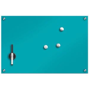 Szklana tablica magnetyczna, turkusowa + 3 magnesy, 60x40 cm, ZELLER
