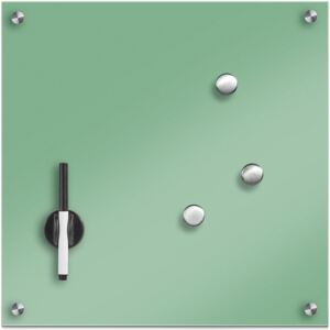 Szklana tablica magnetyczna MEMO, miętowy + 3 magnesy, 40x40 cm, ZELLER