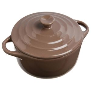 Ceramiczne naczynie do zapiekania deserów, dań - Ø 10 cm, kolor brązowy, 200 ml