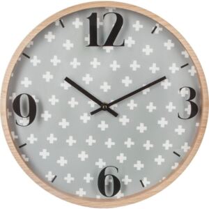 Nowoczesny zegar ścienny ATOMIC, okrągły, Ø 33 cm, kolor szary