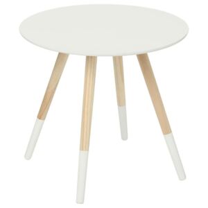 Drewniany stolik kawowy MILEO stolik okazjonalny - kolor biały, Ø 48 cm