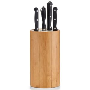 Stojak z włókna bambusowego na noże, markowy blok na ostrza kuchenne