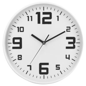Okrągły plastikowy zegar ścienny, biały - Ø 30 cm