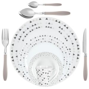 Ceramiczna zastawa stołowa, serwis stołowy - 32 elementy