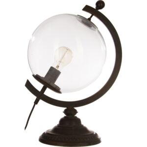 Lampa stołowa z motywem globusa - kolor czarny