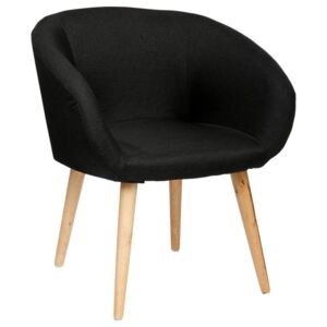 Fotel z oparciem NYM Scandinavian Style - kolor czarny