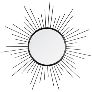 Dekoracyjne lustro ścienne SUN, kolor czarny, Ø 60 cm