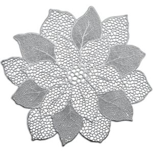 Podkładka pod talerz FLOWER, 46 cm, kolor srebrny