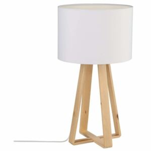Lampa stołowa z kloszem, abażur w białym kolorze, rodzaj gwintu E14