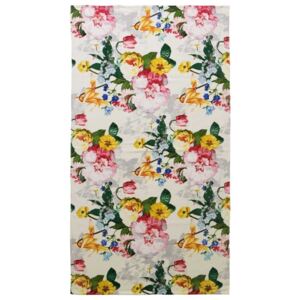 Elegancki ręcznik bawełniany plażowy z ozdobnym motywem kwiatowym, duży ręcznik luksusowy, Essenza, 100 x 180 cm
